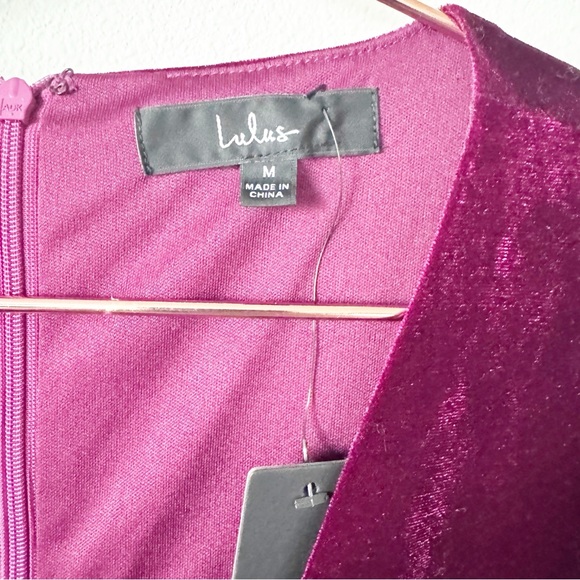 Lulu's Velvet Long Sleeve Romper in DeepMaroon Red - Picture 5 of 12